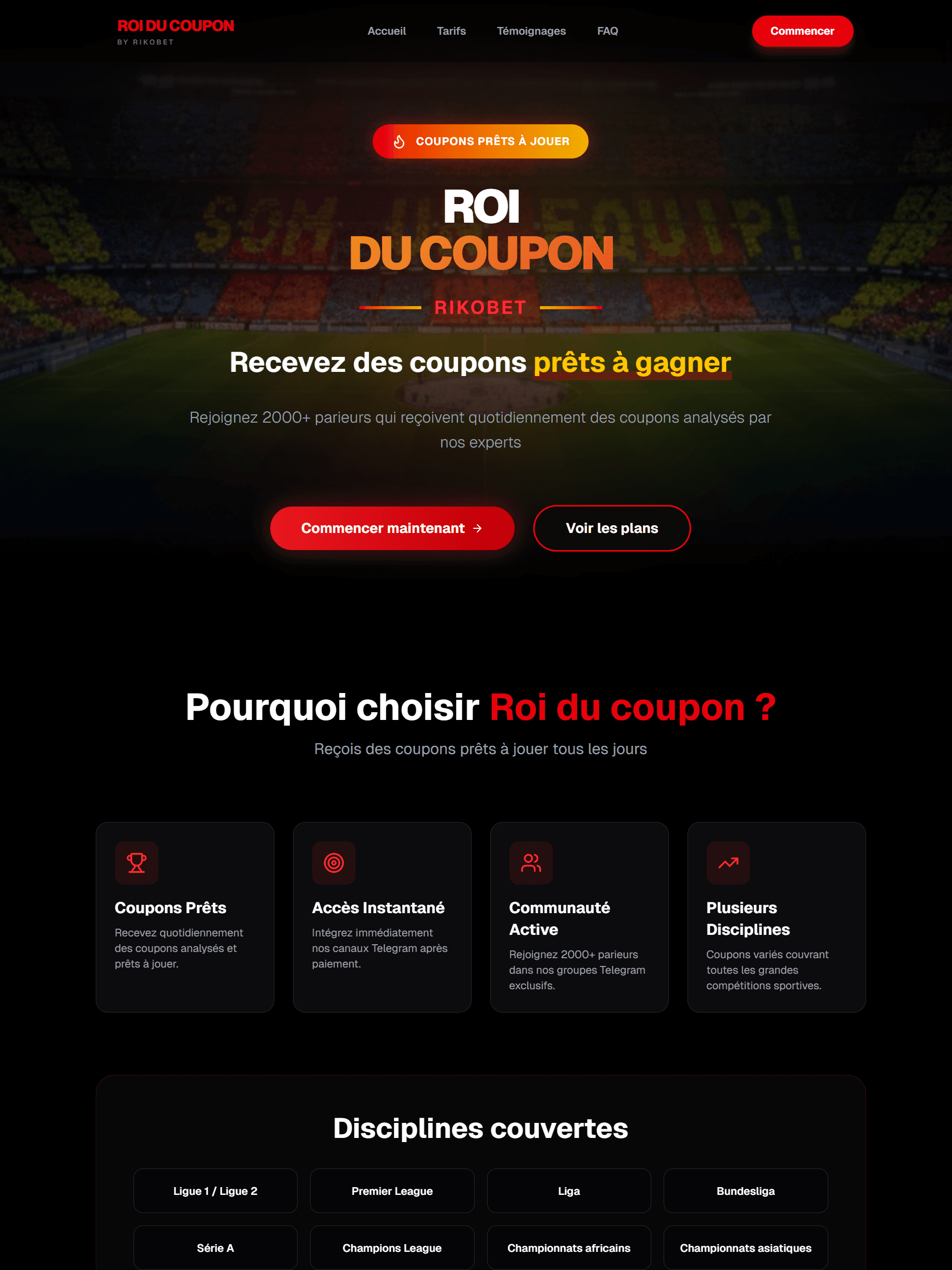 Plateforme de pronostics sportifs