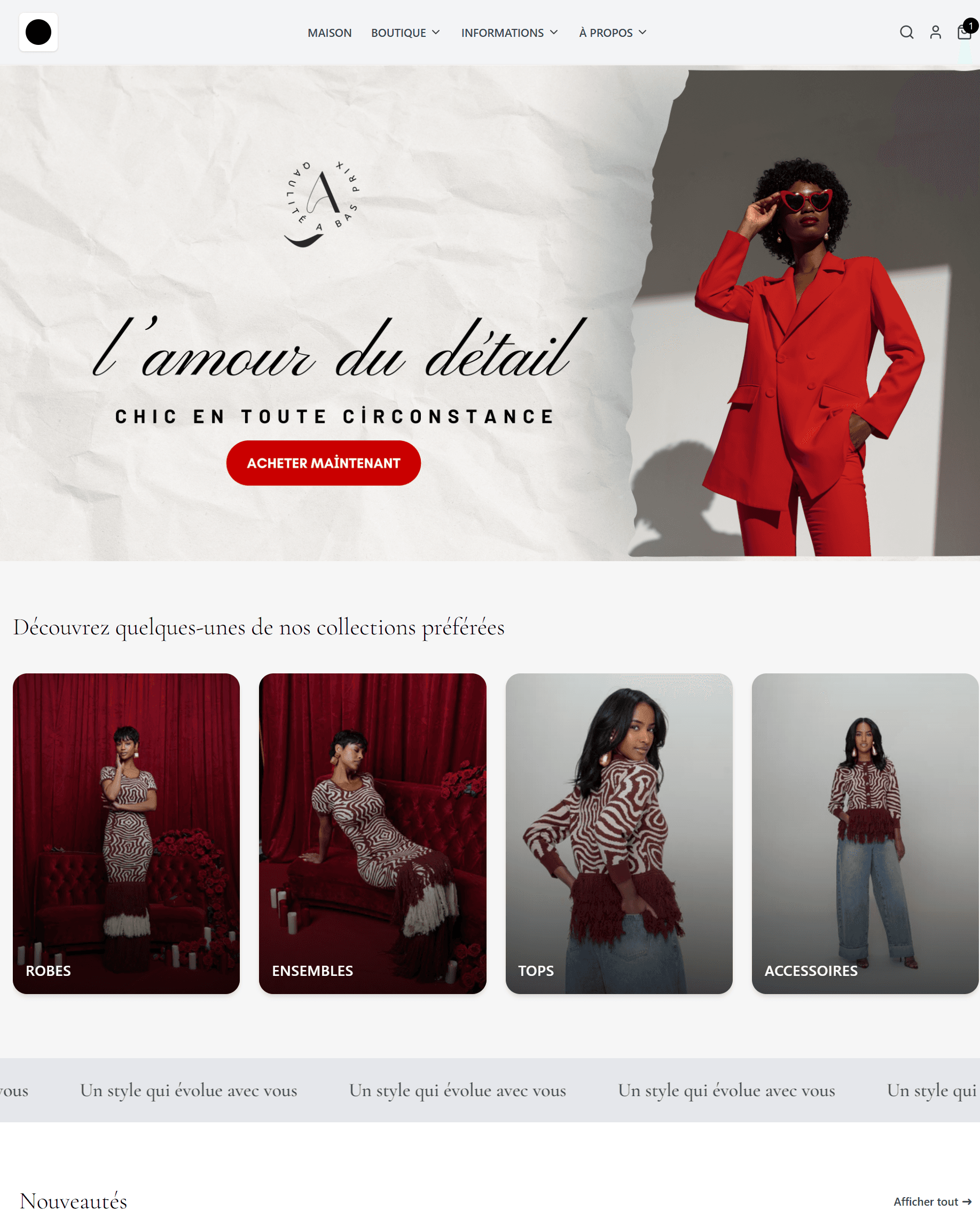 Boutique en ligne de vêtements ShopStore