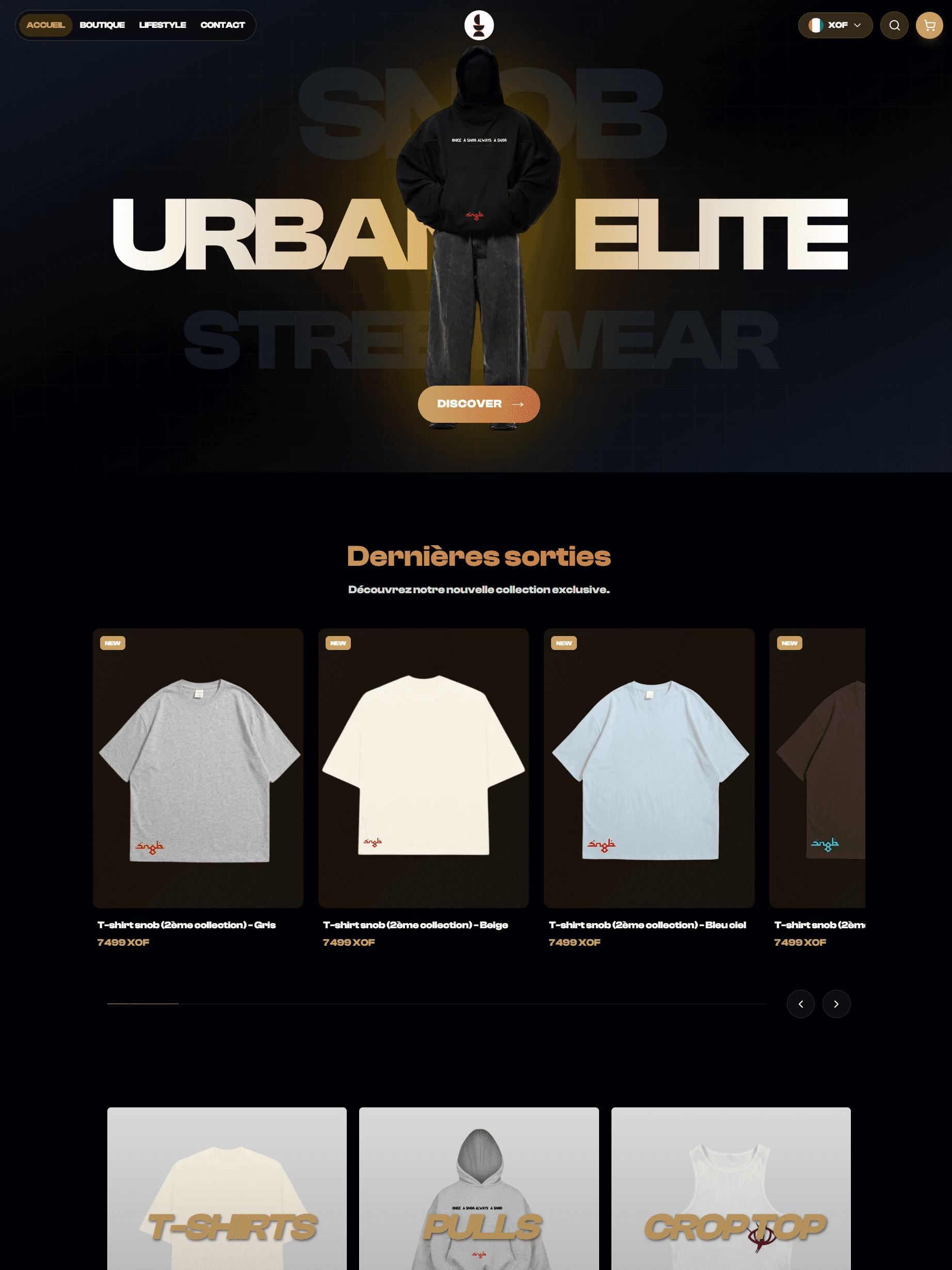 Site e-commerce pour une marque de vêtements