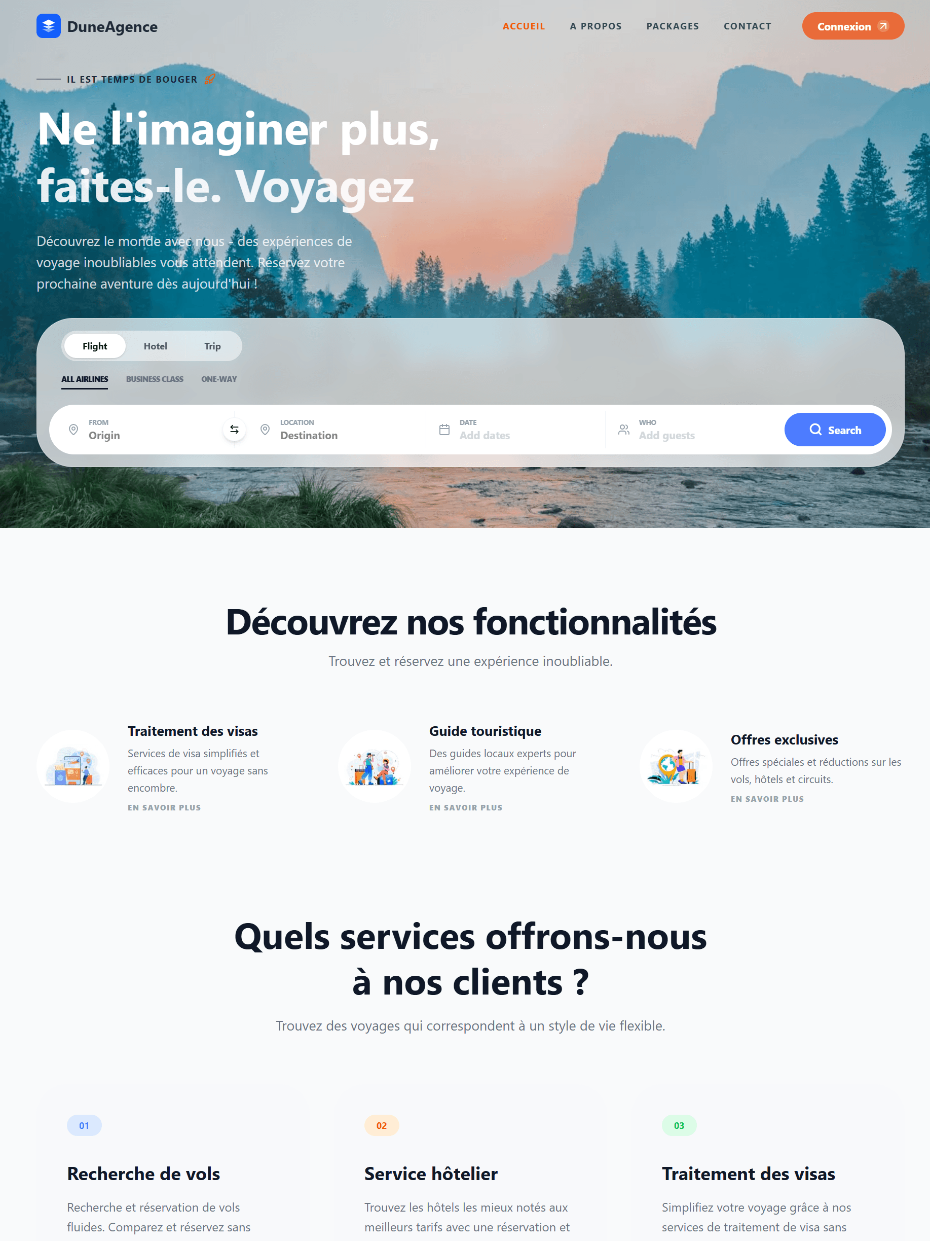 Site web pour agence de voyage