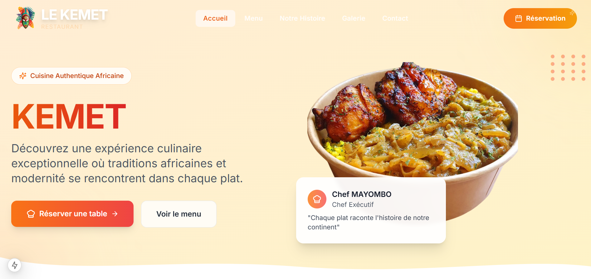 Refonte de site web de restauration